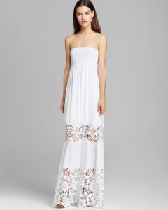 Guess Embroidered Lace Maxi Dress In White  Lyst