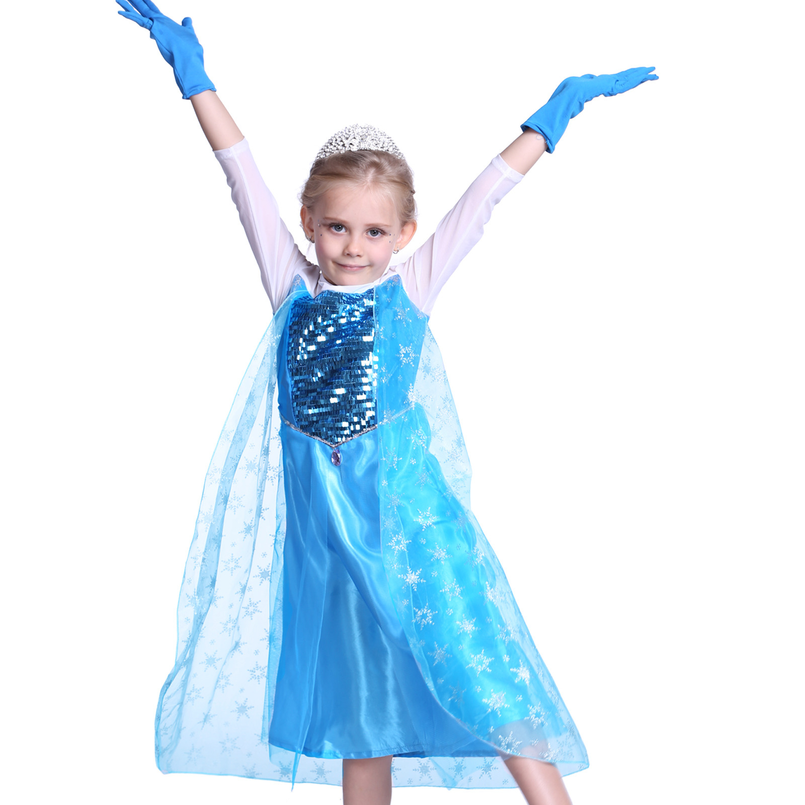 Halloweenkostüm Mädchen Frozen Elsa Kleid Kostüm