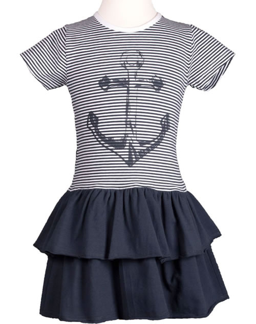 Happy Girls Jersey Sommerkleid Navyweiß 96133162 Bei