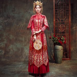 Heißer Verkauf Cheongsam Hochzeit Kleid Mit Cape Gericht