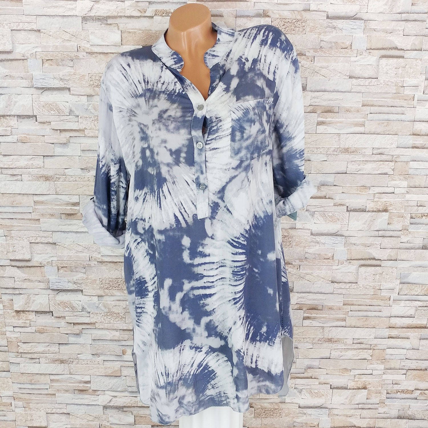 Hemdblusenkleid Im Batik Print  Kleider  Kleidung  Dressara