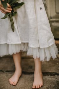 Hochzeit Blumenmädchen Kleid Mit Tüll Sommer Leinen Kleid