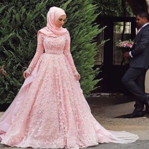 Hochzeit Kleid 2017 Moslemisches Hijab Elegant A Linie