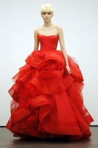 Hochzeit Vera Wang  Rote Hochzeitskleider Ballkleid Rot