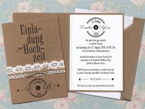 Hochzeitseinladung  Inkl Druck  Briefumschlag Von
