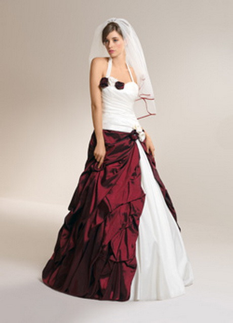 Hochzeitskleid Weiss Rot