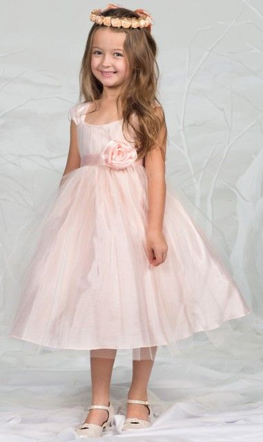 Hübsches Kleid Hannah Apricot Rosa Für Mädchen Mit Tollem