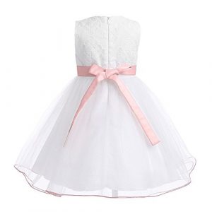 Iefiel Babybekleidung Babymädchen Kleid Weiß Taufkleid