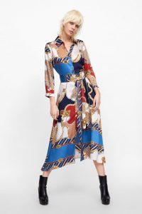 Image 1 Of Chain Print Dress From Zara  Lange Hemdkleid