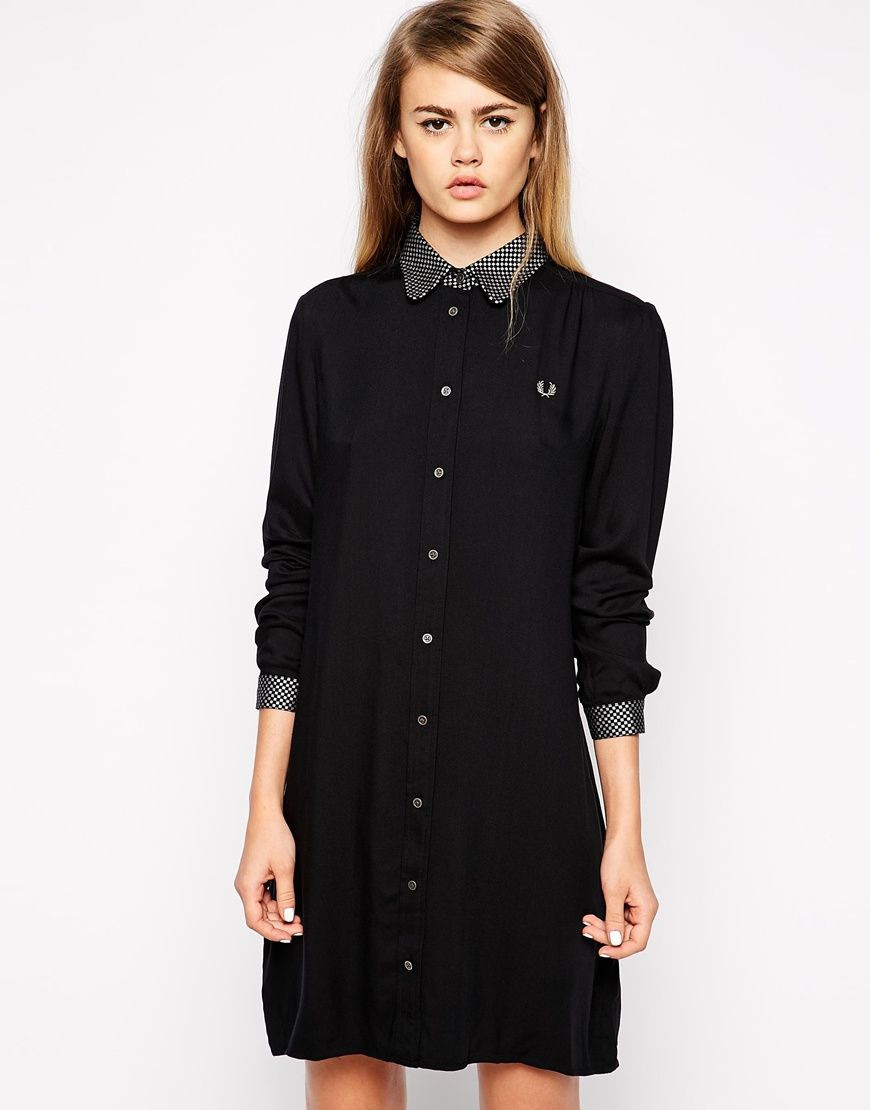Image 1 Of Fred Perry Long Sleeved Shirt Dress  Fred