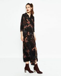 Image 1 Of Long Printed Dress From Zara  Lange Hemdkleid