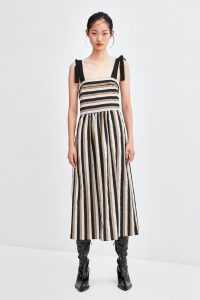 Image 1 Of Striped Midi Dress From Zara Avec Images