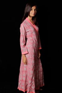 Indische Hand Block Gedruckt Lange Kimono Kleid Kleid Für