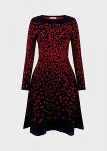 Jodie Knitted Dress Black Red  Kleidung Kleidungsstück