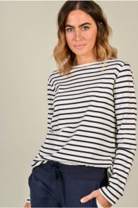 Juvia Sweater Aus Baumwolle In Navy/Weiß Gestreift