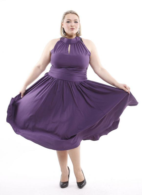 Kimberly Lila  50S Neckholder Kleid  Lila/Violett