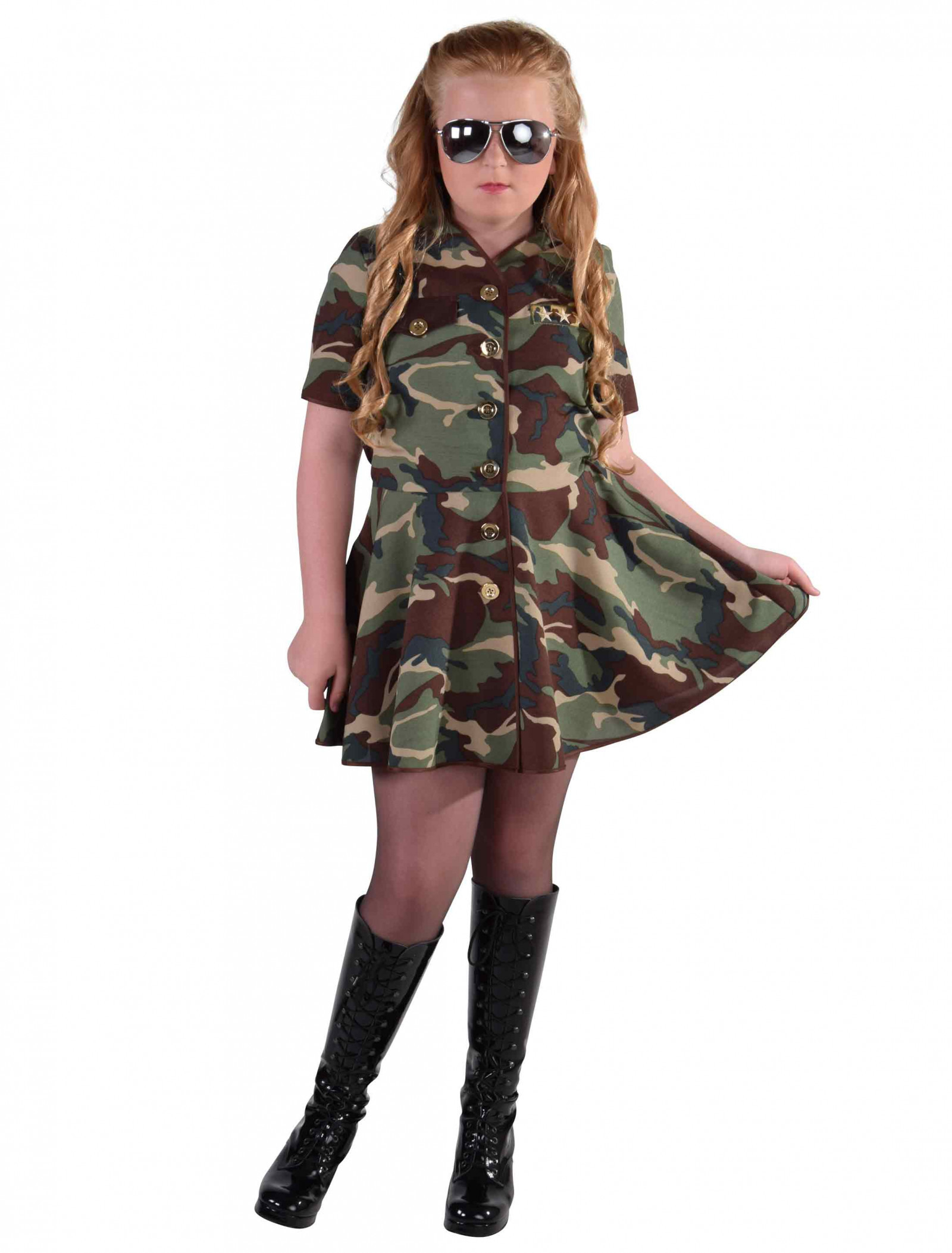 Kleid Army Girl Kinder Für Karneval  Fasching Kaufen