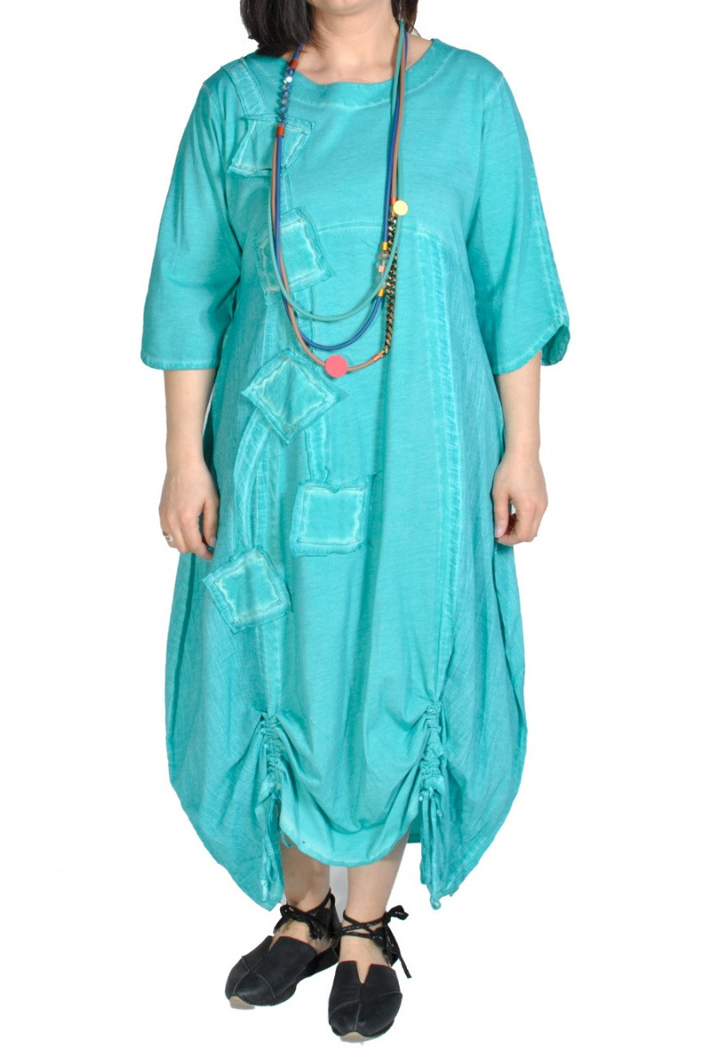 Kleid Batik Ballonkleid Türkis Xadoo Lagenlook Plus Size
