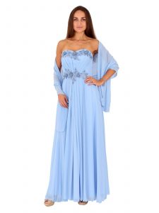 Kleid Chiffon Hellblau  Modische Damenkleider