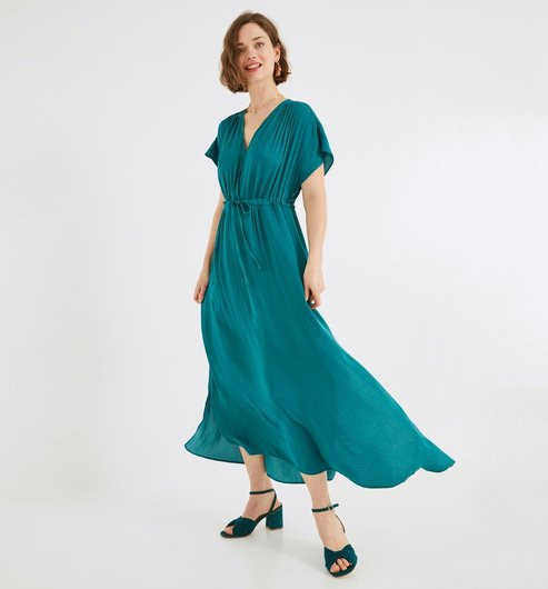 Kleid Eleonor  Lang  Pfauenblau  Damen  Kleider  Promod