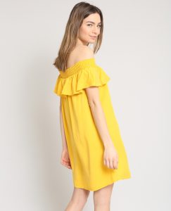 Kleid Mit Bardot-Kragen Gelb - 780866061A00 | Pimkie