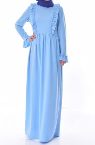 Kleid Mit Falbel 725210 Baby Blau 725210  Sefamerve