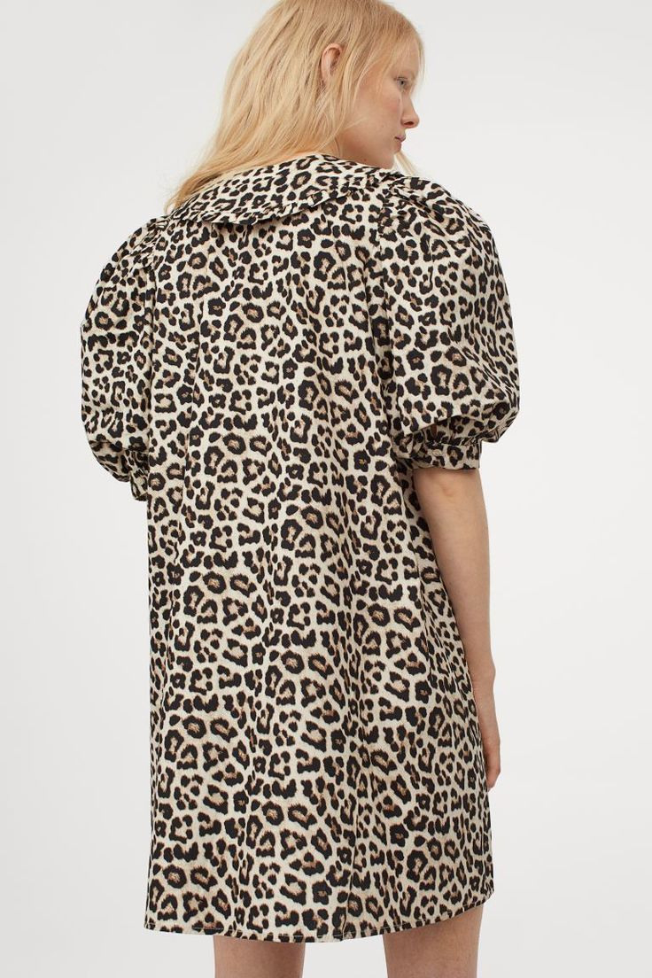 Kleid Mit Kragen  Hellbeige/Leopardenmuster  Ladies  H
