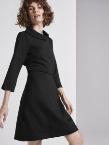Kleid Mit Rollkragen Schwarz  Von Tom Tailor