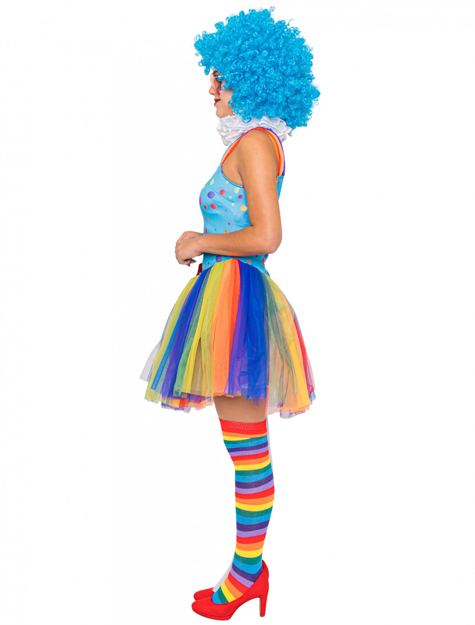 Kleid Regenbogen Clown Für Karneval  Fasching Kaufen