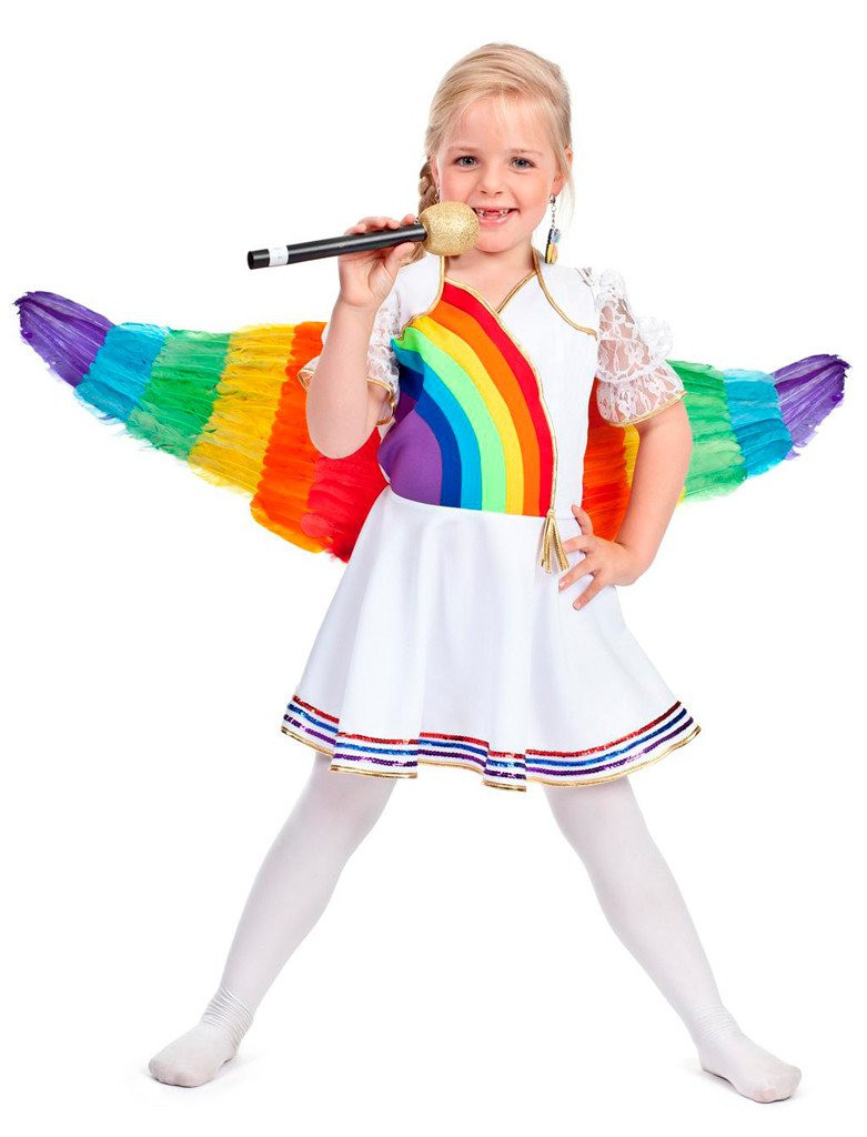 Kleid Regenbogen Kinder Für Karneval  Fasching Kaufen