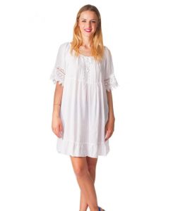 Kleid Tunika Spitze S9330 Weiß  Wwwgrossistepreta