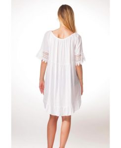 Kleid Tunika Spitze S9330 Weiß  Wwwgrossistepreta