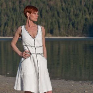 Kleid Wanda Baumwollkleid In Weiß Kleid Schwarz Weiß Mit