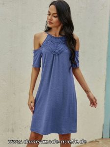 Kleider 2020  Kurzarmkleid Sommerkleid In Blau