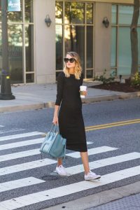 Knit Midi Dress And Sneakers Little Blonde Book