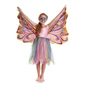 Kostüm Regenbogen Feenkleid Mit Flügeln Und Glitzer  Zambomba