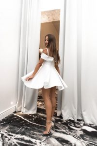 Kurze Weiße Kleid Kurze Brautkleid Weiße Cocktailkleid  Etsy