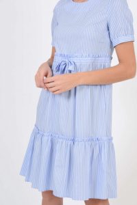 La Camicia Hemdblusenkleid In Blau/Weiß Gestreift  Gruenerat