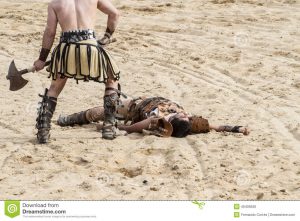 La Mort Gladiateur Combattant Dans L'arène Du Cirque
