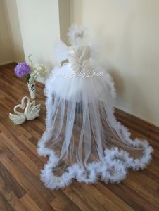 Langer Schwanz Weißes Kleid Luxus Mädchen Kleid Blume | Etsy