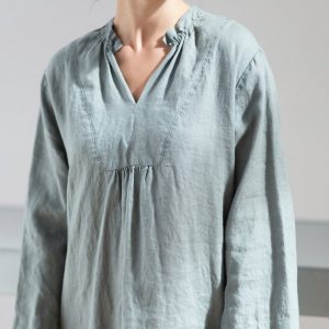 Leinen Kleid / Kimono Leinen Kleid / Leinen Tunika Kleid