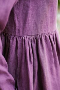 Leinen Kleid Violett Kleid Leinen Kleidung Kittel Kleid