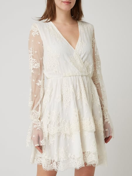 Liu Jo Jeans Kleid Aus Floraler Spitze In Weiß Online