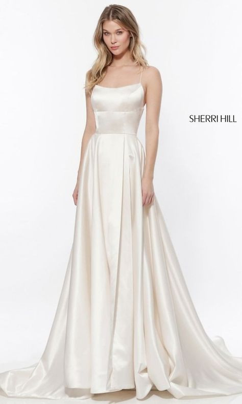 Long Openback Sherri Hill Prom Dress  Weiße Partykleider