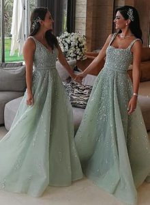 Luxus Brautjungfernkleider Lang Mint  Kleider Für