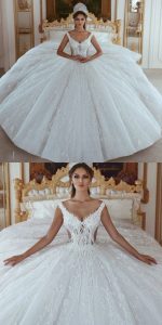 Luxus Brautkleider A Linie Weiß Prinzessin Brautkleider