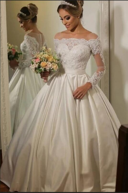 Luxus Brautkleider Mit Ärmel  Hochzeitskleid Spitze