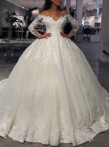 Luxus Brautkleider Prinzessin Mit Glitzer