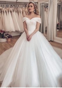 Luxus Brautkleider Prinzessin  Weiße Hochzeitskleider Mit