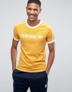 Lyst  Adidas Originals Adicolor Linear Tshirt In Yellow